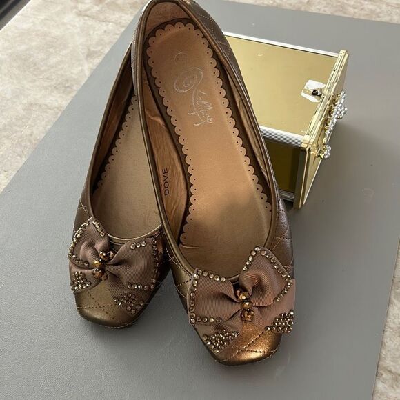 Gold Ballet  Flats - Picture 4 of 5